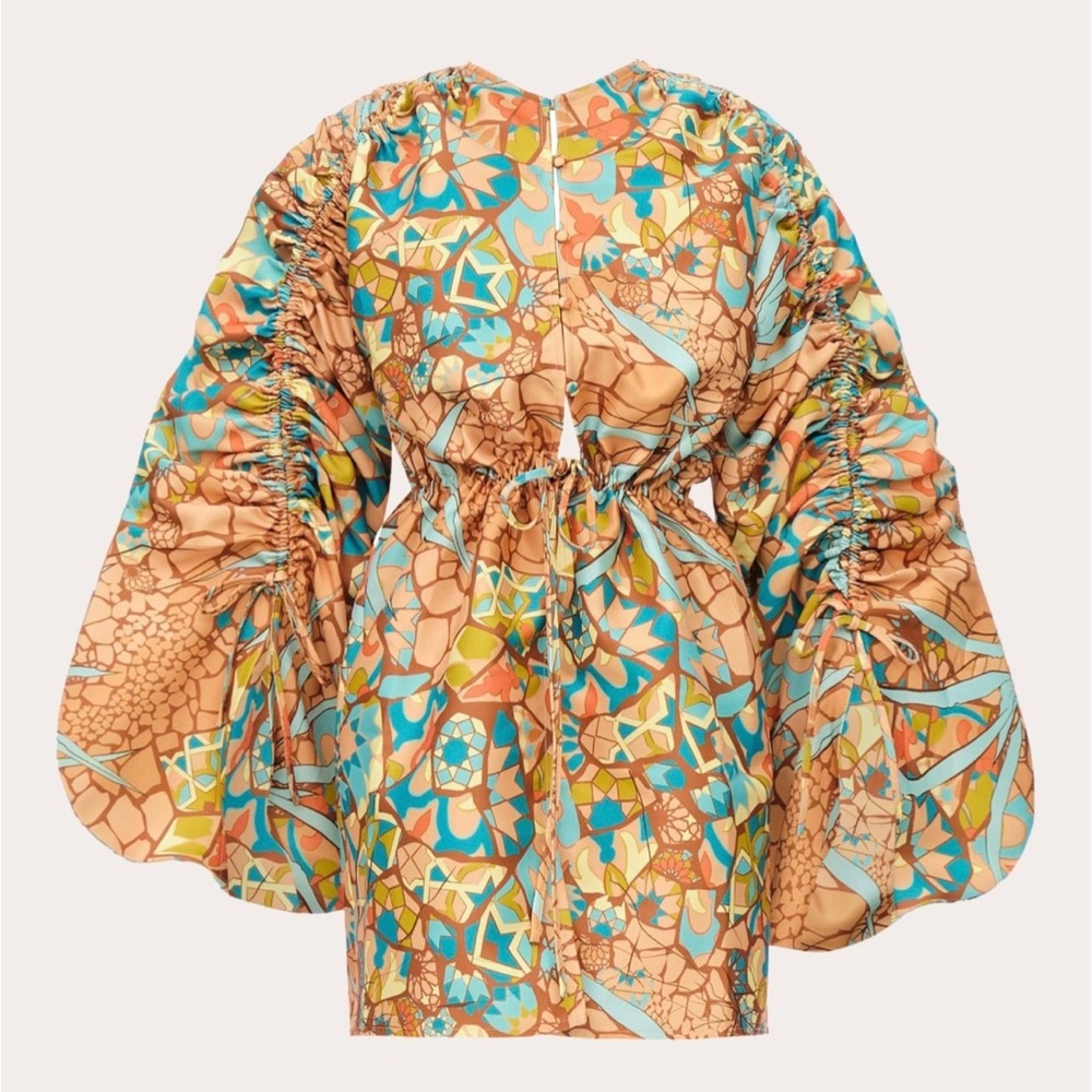 Andrea Iyamah Lida Bubble Sleeve Mini Dress S